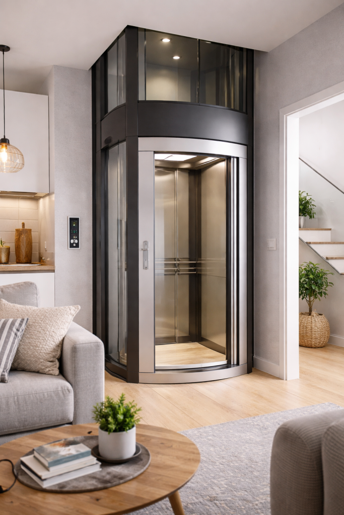 elevador para casa moderno en espacio reducido con diseño compacto en vivienda en México