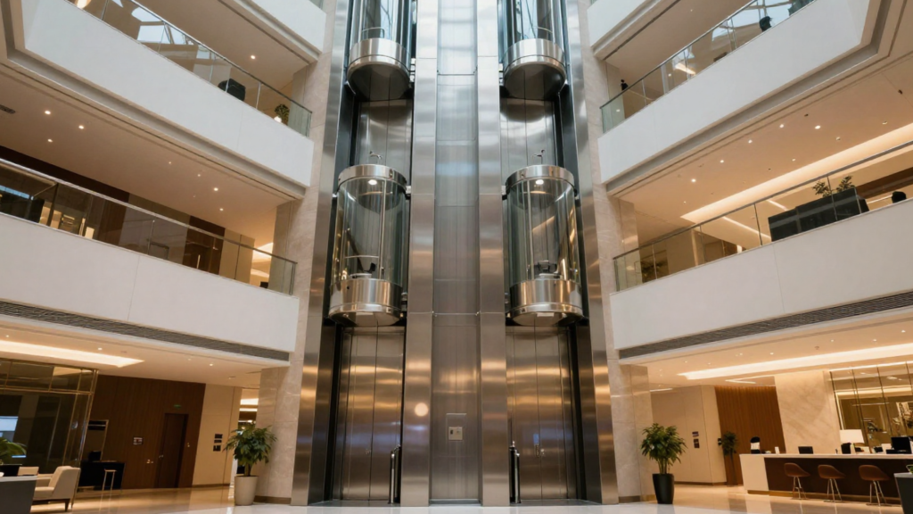 Elevadores en México para movilidad vertical en edificio moderno de varios niveles