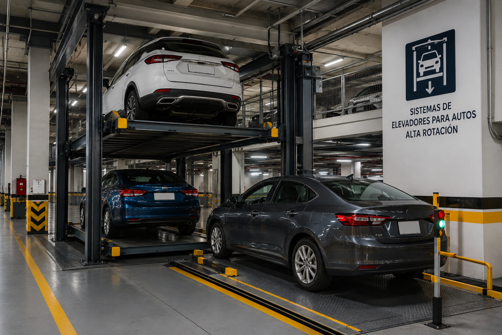Sistemas de elevadores para autos en México para alta rotación en estacionamiento urbano