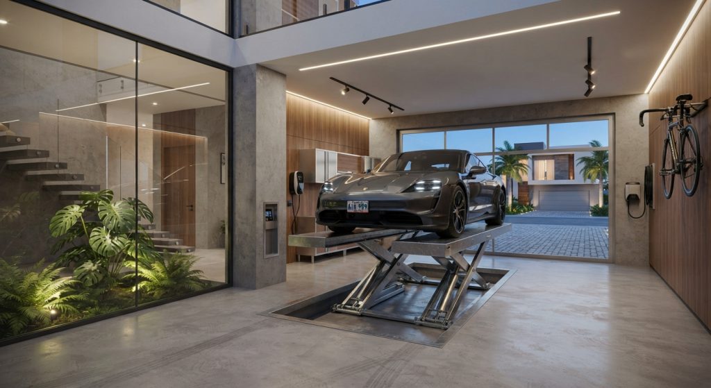 Cómo integrar un elevador de auto en casas modernas de México
