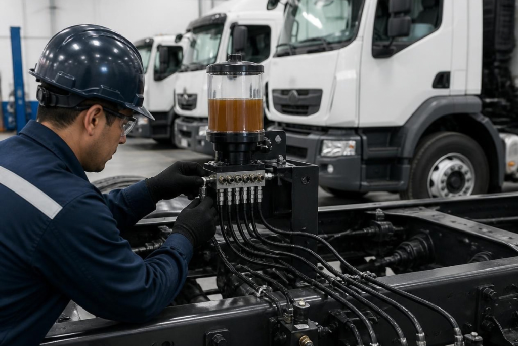 Instalación de un sistema de orquestas de lubricación para flotas